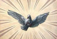 Darstellung des Heiligen Geistes als Taube (Deckengemälde in der Wiener Karlskirche, von Johann Michael Rottmayr, 18. Jhd.)